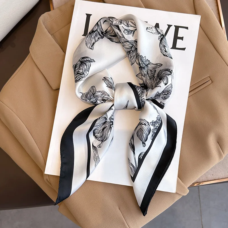 Luxury Bags China - 70*70cm luksusowy kwiatowy nadruk jedwabny kwadratowy